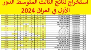 استعلم pdf موقع استخراج نتائج الثالث المتوسط الدور الأول في العراق 2024 عبر موقع نتائجنا جميع المحافظات العراقية