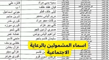 “من هُنا”.. رابط أسماء المشمولين بالرعاية الاجتماعية بالعراق الوجبة السابعة